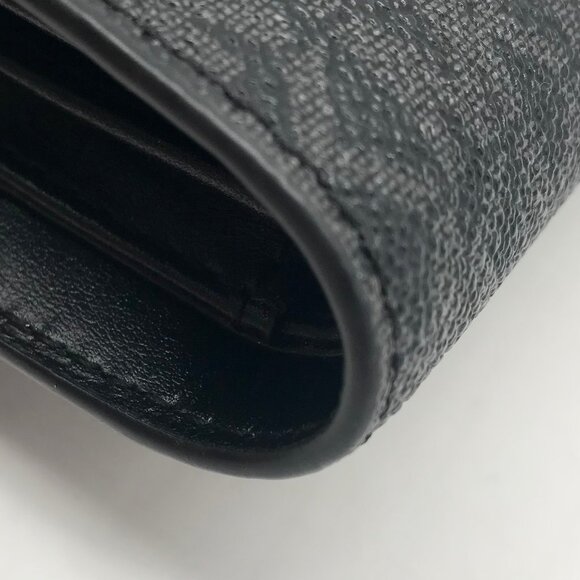 Michael Kors Black Signature Canvas and Leather Double Zipper Wallet Wristlet - Picture 9 of 11